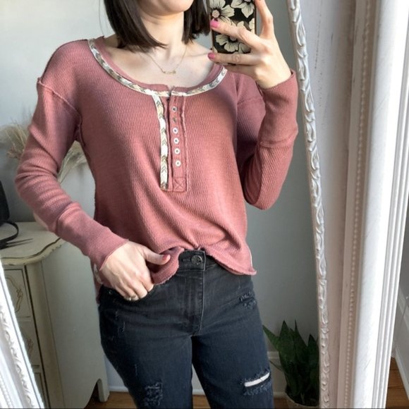 Altar’d State Waffle Shirt Size Small - Picture 1 of 5